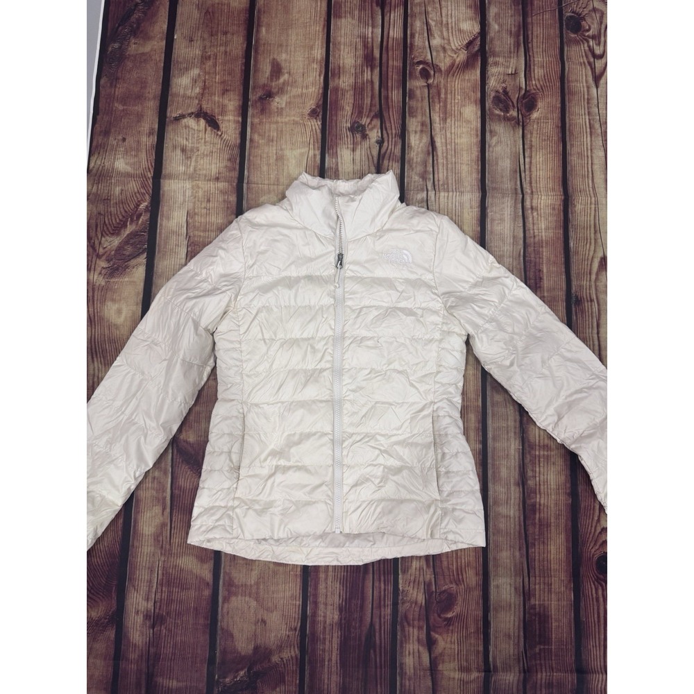 The North Face Women's White Full Zip Down Insulated Puffer Jacket S